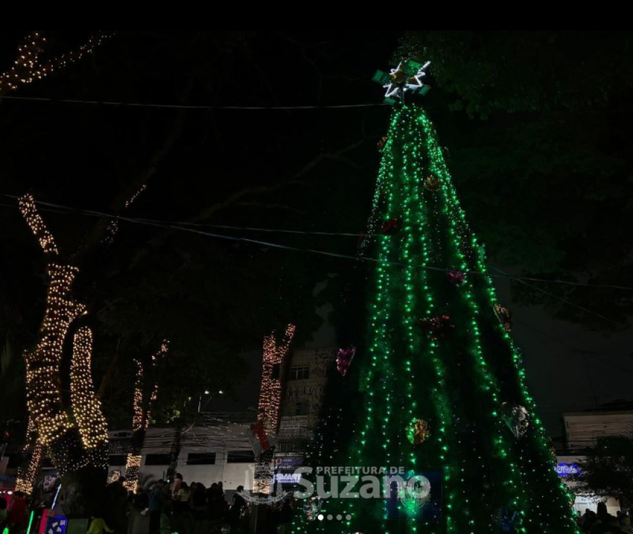 Suzano dá início às celebrações de Natal com acender das luzes e atrações especiais na noite desta quarta-feira (04)